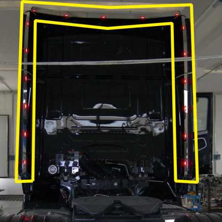 KIT PROFILI INOX SPOILER IN 5 PEZZI CABINA TOPLINE SCANIA R