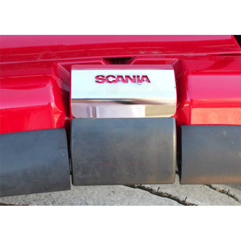 STAINLESS STEEL PLATES FOR MUDGUARD HANDLES WITH SCANIA LETTERING FOR SCANIA L