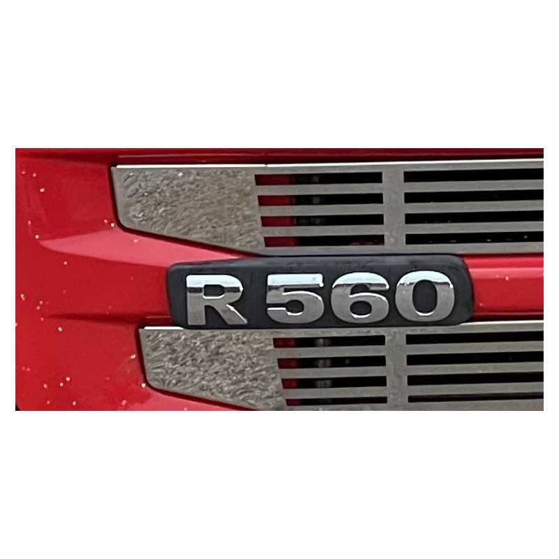 VARIOUS STAINLESS STEEL LETTERING R500-R560-R580-R620-R730 TO BE APPLIED ON TOP OF THE ORIGINAL SCANIA STREAMLINE