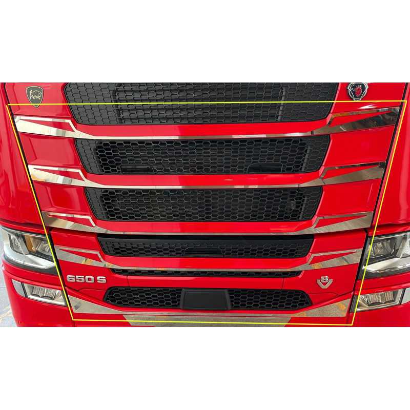 STAINLESS STEEL PLATE KIT WITH EXTERNAL MASK 5 PIECES SCANIA S