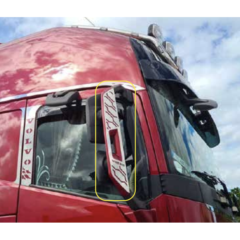 STAINLESS STEEL PLATES FOR REAR-VIEW MIRRORS 2 PCS VOLVO FH4