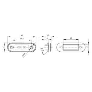 LAMPADA D'INGOMBRO A 2 LED GIALLA CON CAVO