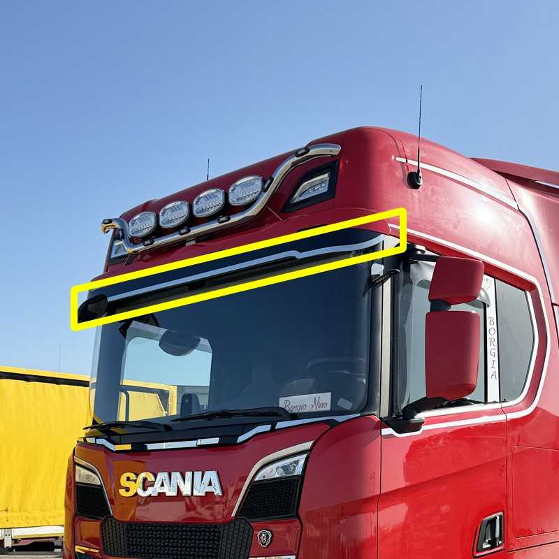 STAINLESS STEEL PLATE ABOVE THE VISOR (LOWER PART) SCANIA S